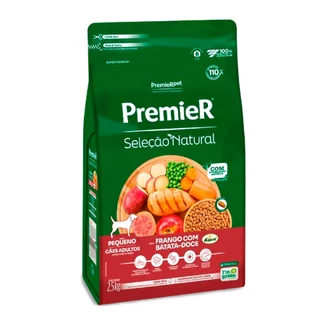 Ração Premier Seleção Natural Cães Adultos Porte Pequeno Frango e Batata Doce 2,5kg em Oferta na Shopee
