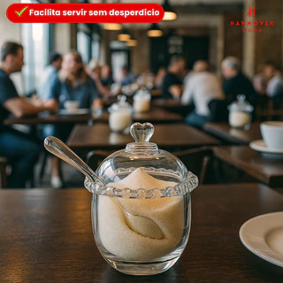 Mesa Posta Açucareiro Meleira Manteigueira Travessa de Vidro Sofisticado Com Tampa Cristal Transparente Decorativo