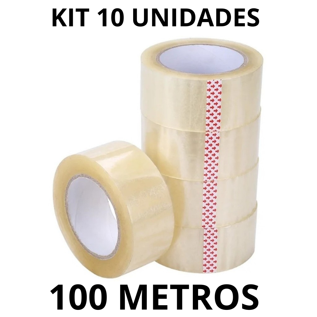 Kit 10 Fitas Adesivas BESTFER 45mm x 100m – Alta Fixação, Embala fácil ...