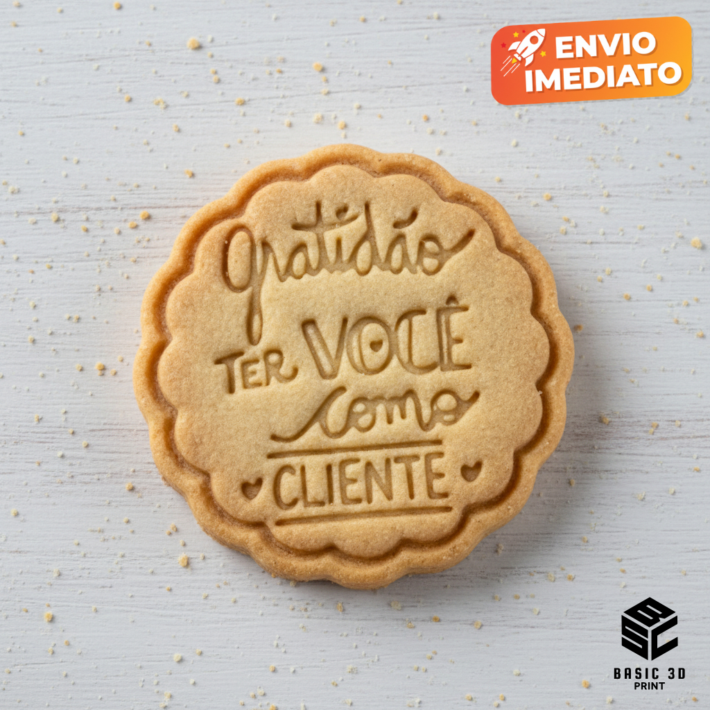 Cortador e Marcador Gratidão Cliente 6cm Molde de Biscoito D