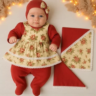 Saída Maternidade Menina 5 Peças Luxo com Manta, Vestido, Macacão e Enxoval RN em Oferta na Shopee