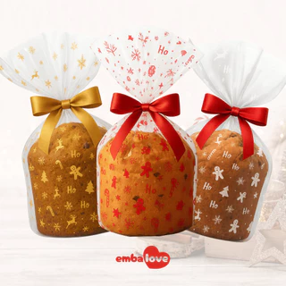 50 Sacos para Panetone Natal Papai Noel