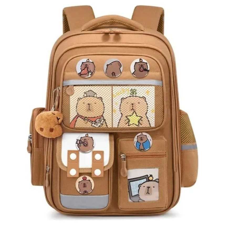 Mochila Capivara ou Curumy Reforçada Impermeável ( SEM CHAVEIRO ) Broches e Fotos Para Personalizar Como Quiser