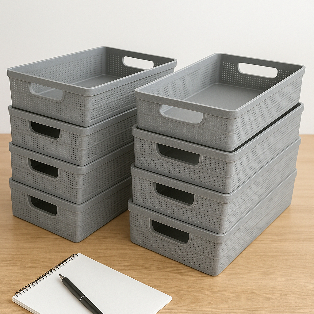 Kit 8 Cestos Organizadores 5,2 Litros em Plástico Resistente