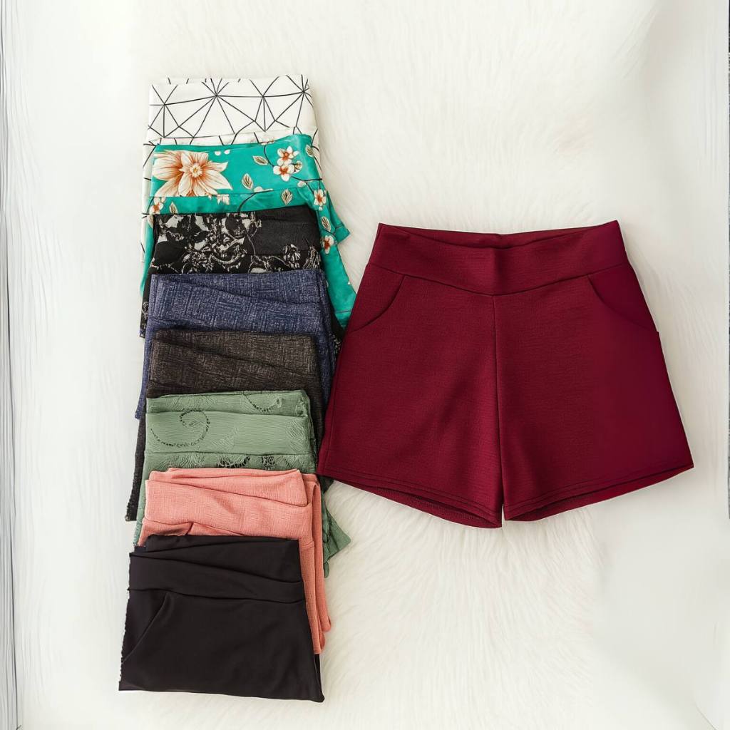 Kit com 3 Shorts Sortidos Tamanho Único | Shopee Brasil