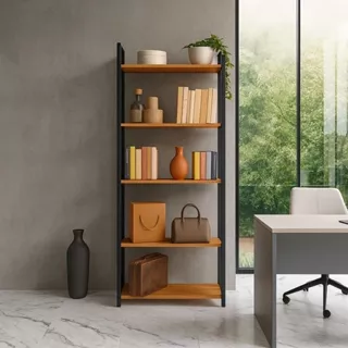 QUEIMA DE ESTOQUE - Estante Industrial Livreiro com 5 Prateleiras - Estilo Vintage em Oferta na Shopee