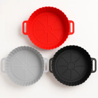 Forma de Silicone Redonda 19×5 cm para Air Fryer e Forno Antiaderente Resistente ao Calor Flexível