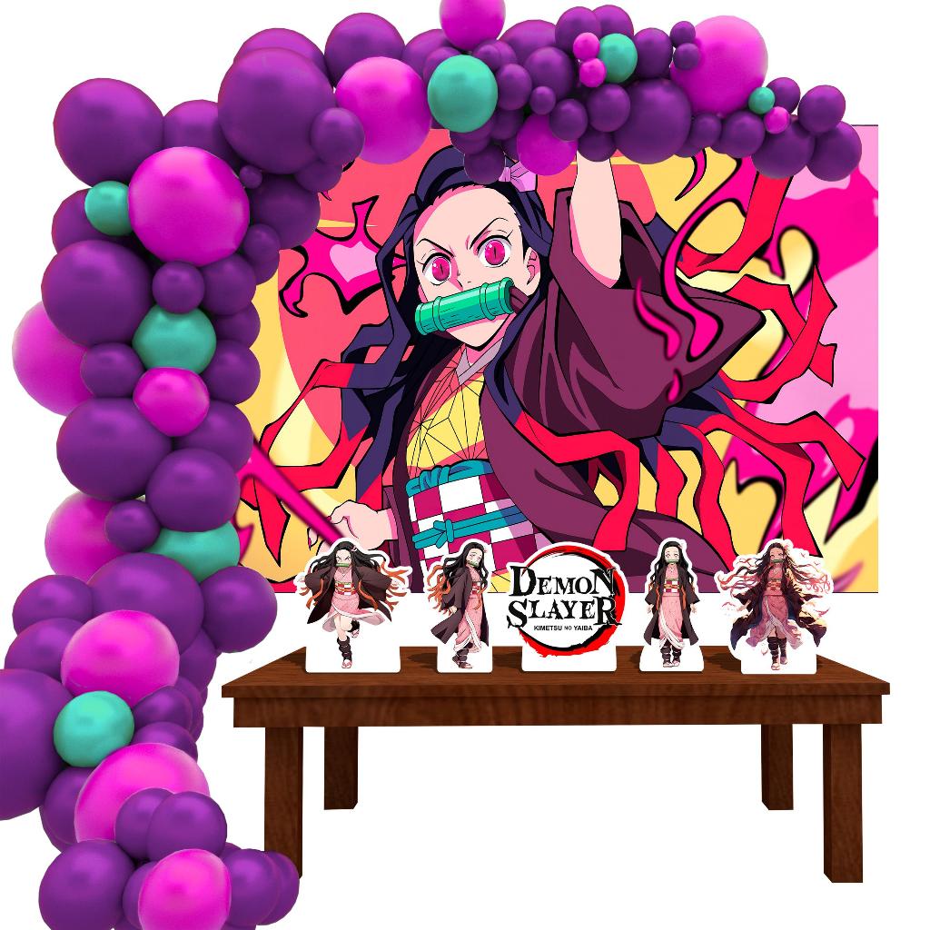 Kit Ouro Festa Aniversário Nezuko Kamado Demon Slayer Kimetsu no Yaiba ...