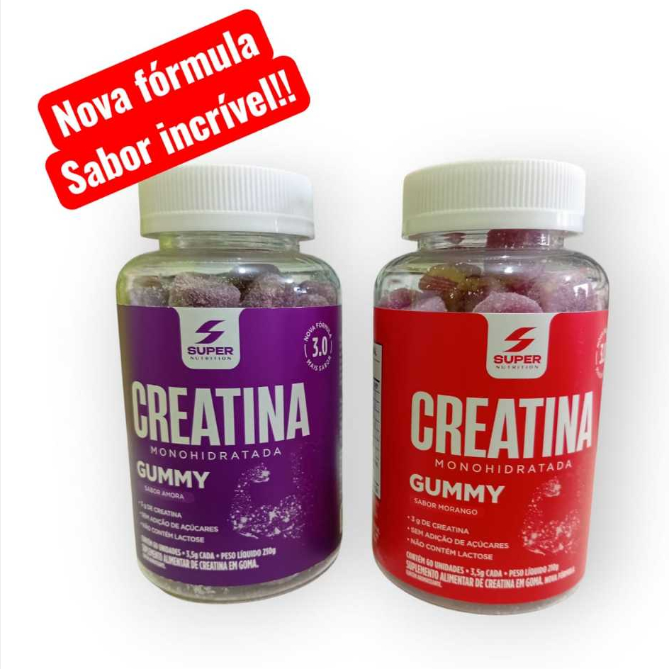 Super gummy Creatina monohidratada 60 gomas | Shopee Brasil