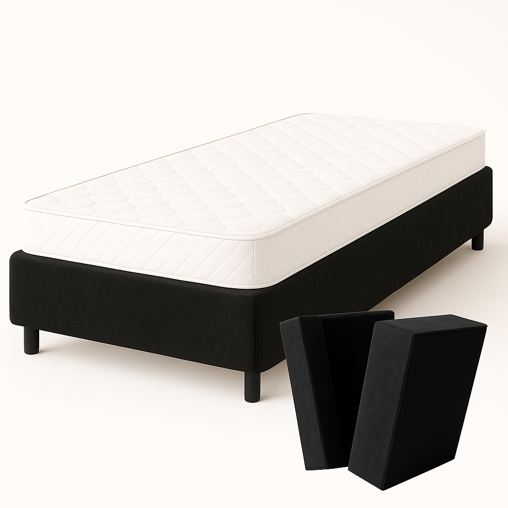 Base Box Cama Solteiro Dobravel Desmontavel Bipartida Suede Reforçada Quarto 88x188cm Resistente