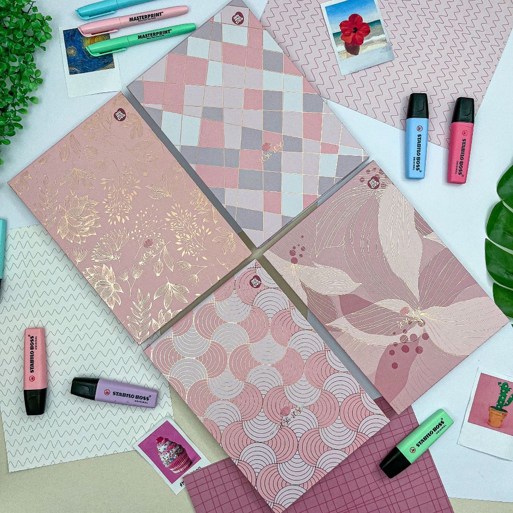 Bloco Vertical Rosa Rosê Costurado Capa Dura 17x25cm 80 Folhas Pautadas - Animativa