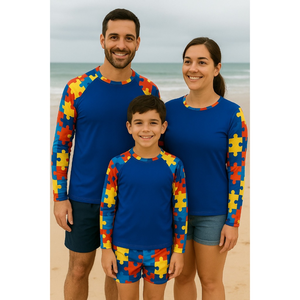 Blusa UV50+ Adulto Unissex – Camiseta Proteção Solar Autismo