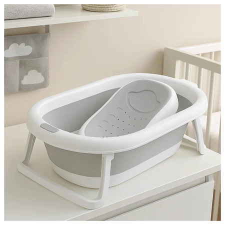 Banheira dobrável portátil com encosto para bebê 2 em 1  redutor pipdip