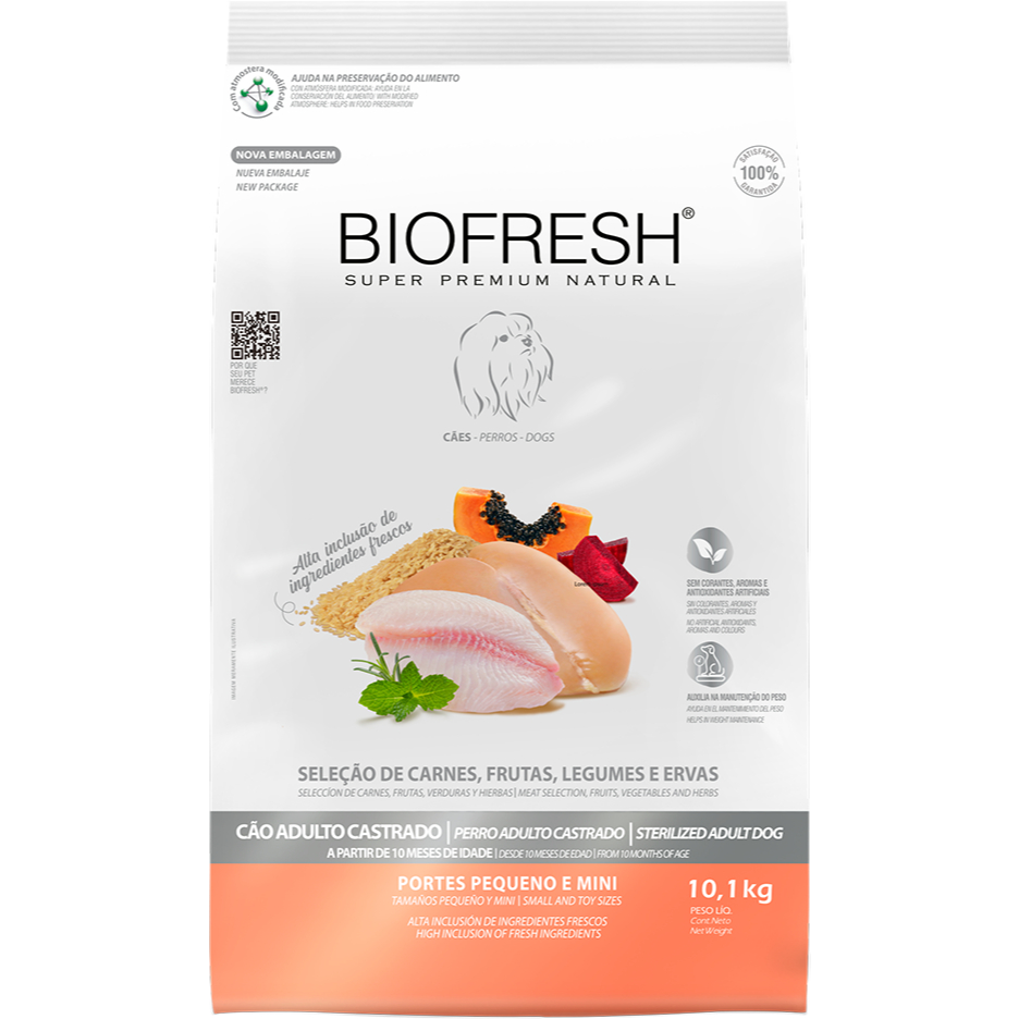 Ração 3kg Biofresh Cães Adultos Castrados Raças Pequenas | Shopee Brasil
