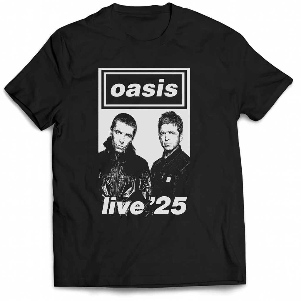 Camiseta Banda Oasis Live 25 100% Algodão Unissex Banda de Rock