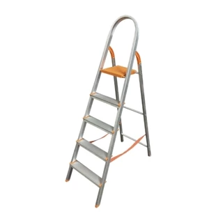 Escada De Alumínio 5 Degraus Domestica Residencial Eds005 Agata