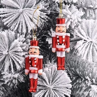 Kit 3 Bonecos Quebra Nozes Decoração de Natal 13cm Pingente de Árvore Natalina Vintage