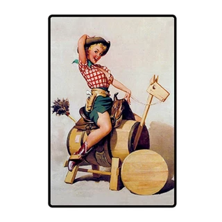 Placa Decorativa Modelo Grande - Pin Up Cavalo de Madeira em Oferta na Shopee