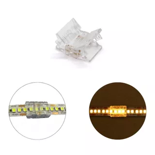 Emenda Reta Acrílica 10mm 2 Vias Fita 240 LED/metro Cor Única 12V 24V 110V 220V Conector Sem Solda