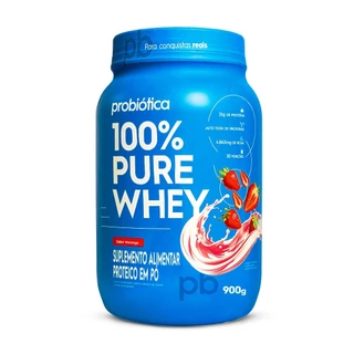 100% Pure Whey Iogurte com Morango Probiótica 900g