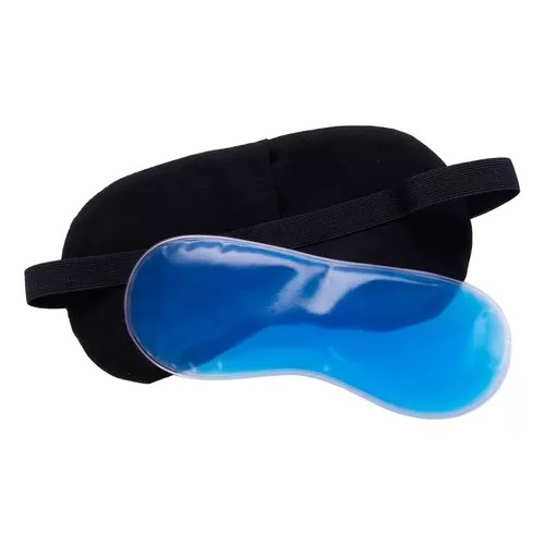 Máscara preta com gel e máscara preta para os olhos para descanso e sono, com gel refrescante