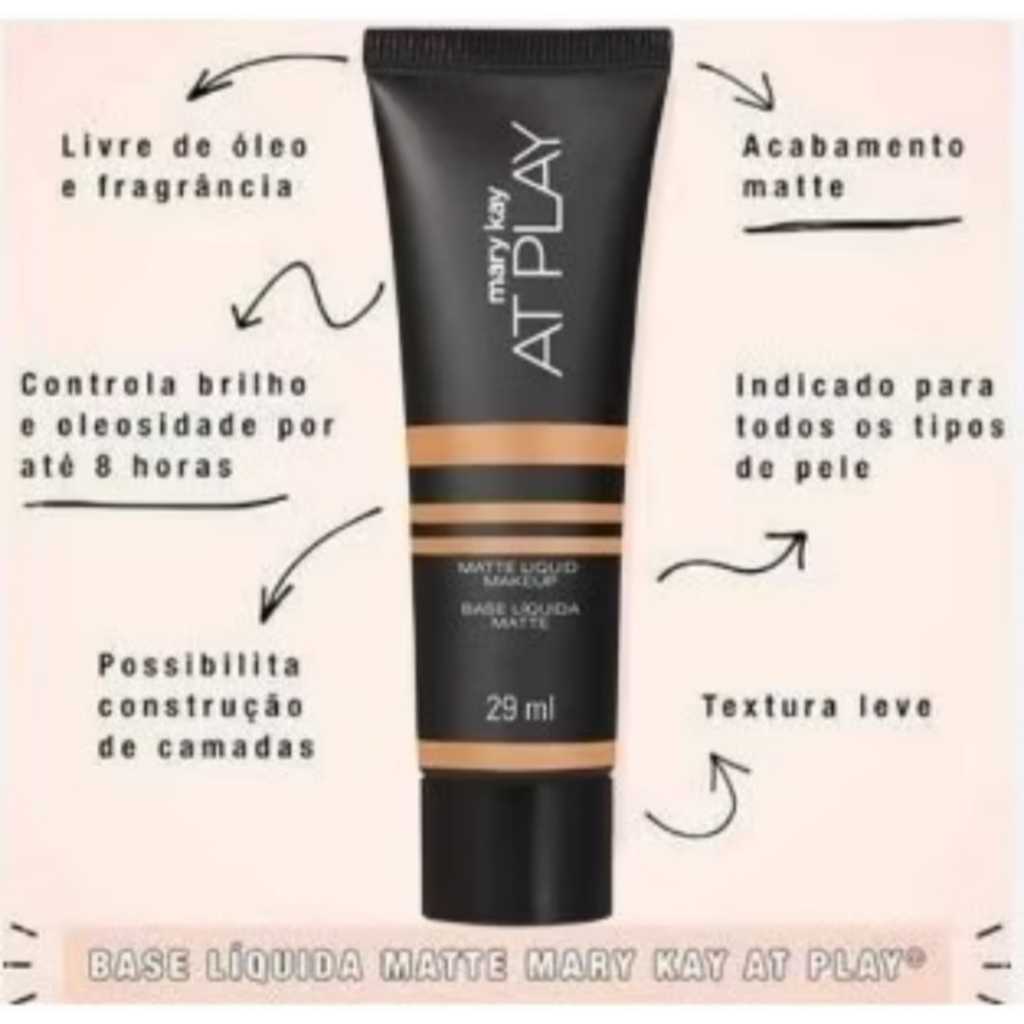 BASE LIQUIDA MATTE AT PLAY - ORIGINAL - PROMOÇÃO