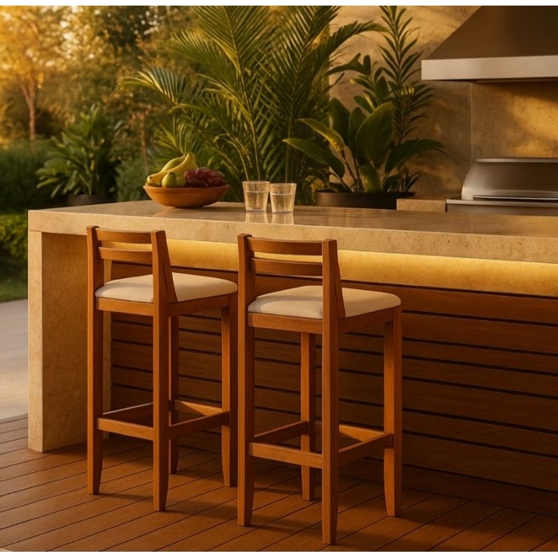 Banquetas Area Gourmet Ibiza - Kit 2 Unid