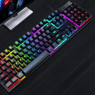 Teclado Game iluminado 1201 / 2087 led semi-mecânico com 3cores