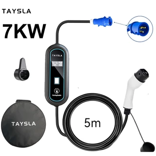 Carregador Portátil para Carro Elétrico 7KW 32A Taysla BYD, Volvo e Todas Marcas com Tipo 2 Voltagem 80-260V (110V/220V)