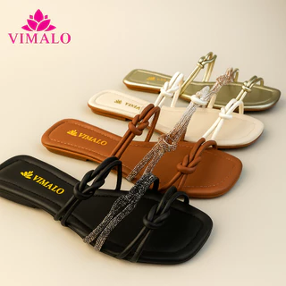 Sandália Rasteira Feminina Bico Quadrado VLRAST07 - 3 TIRAS NÓ em Oferta na Shopee