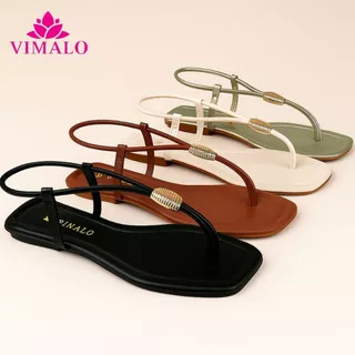 Sandália Rasteira Feminina Bico Quadrado VLRAST08 - Bola Dourada em Oferta na Shopee