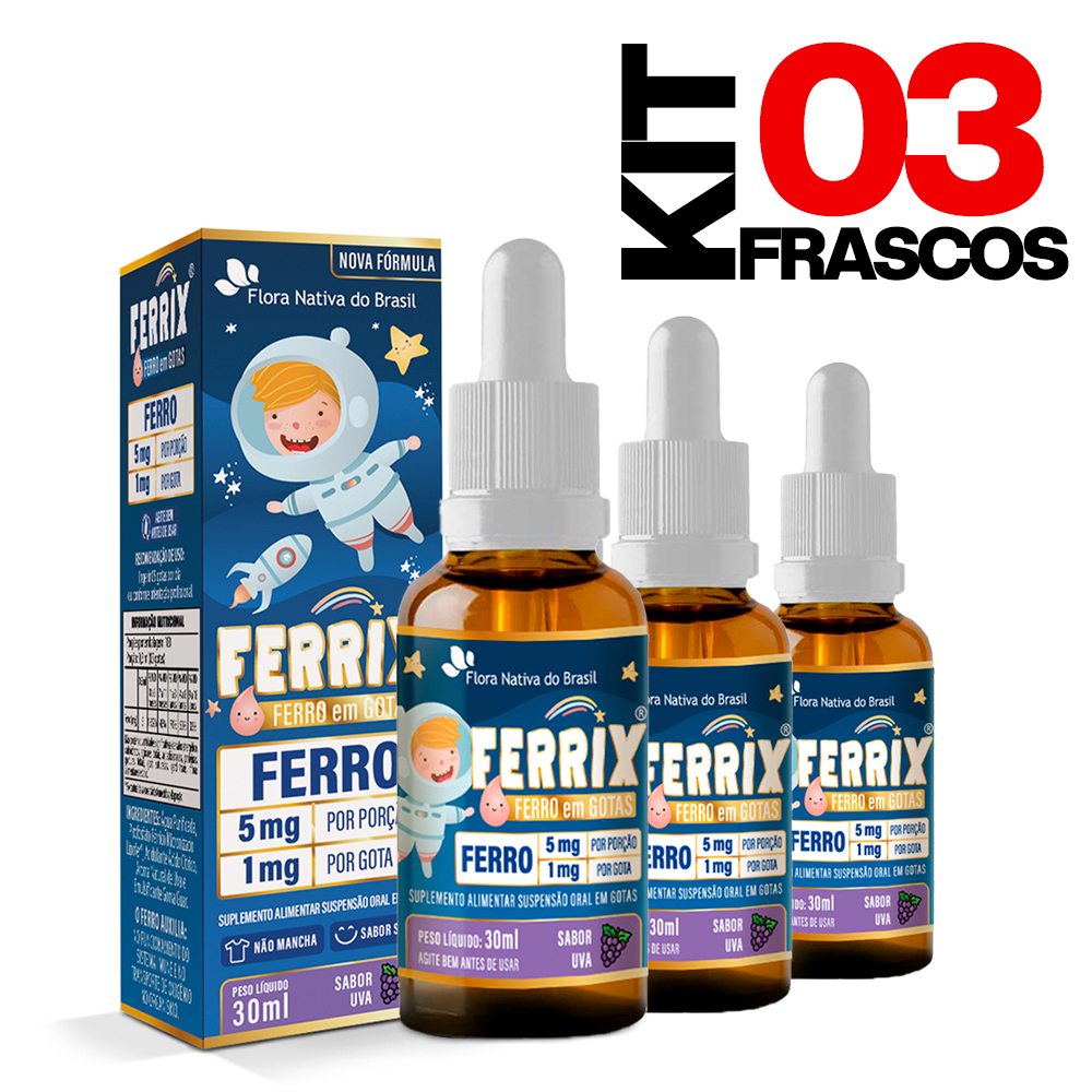 Ferrix 30ml Infantil Suplemento de Ferro - Flora Nativa - 30/60/90ml ...