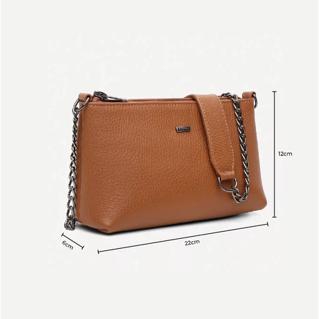 Bolsa feminina em couro legitimo clutch annelise alça corrente - Vittal 