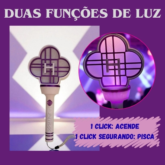 Bastão de Luz Huntrix Lightstick Guerreiras do K-pop Recarregável em USB e acompanha o SUPORTE