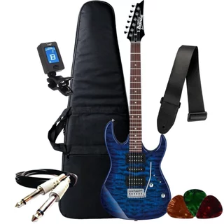 Kit Guitarra Elétrica Strato Ibanez Grx70Qa RG GIO HSH + Acessórios em Oferta na Shopee