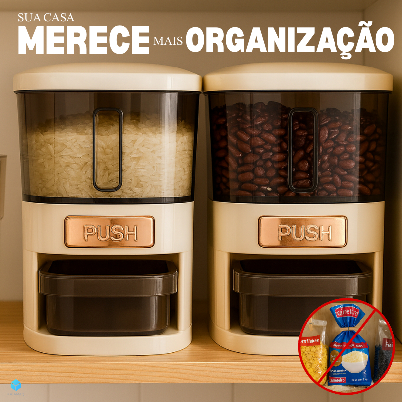Kit com 2 Dispenser Hermtico Porta Gros, Arroz, Feijo, Farinha e ...