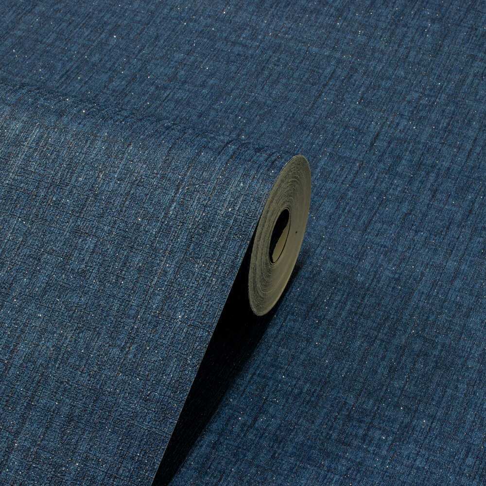 Papel de Parede Azul Marinho Jeans Linho Grosso Alta Qualidade Padrão Luxo Premium