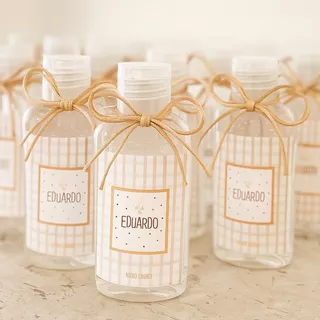 10 Frascos acrílico com Álcool Gel 60ml e tampa flip top incolor - ARTE PERSONALIZADA