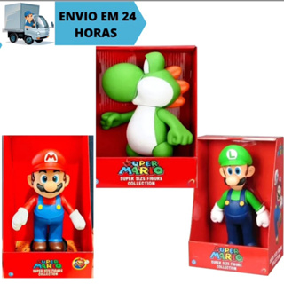 Kit 3 Bonecos, Mario Bros + Luigi + Yoshi Grande em Oferta na Shopee