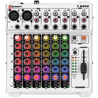 Mesa De Som Taramps T 0602 Multicolor 6 Canais RCA E P10 Led RGB T0602 em Oferta na Shopee