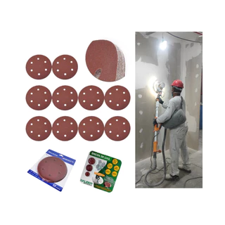 Kit Com 10 Lixas 225mm Grãos Para Lixadeiras Girafa De Tetos Menegotti/Nauber e Todas 06 Furos 225mm