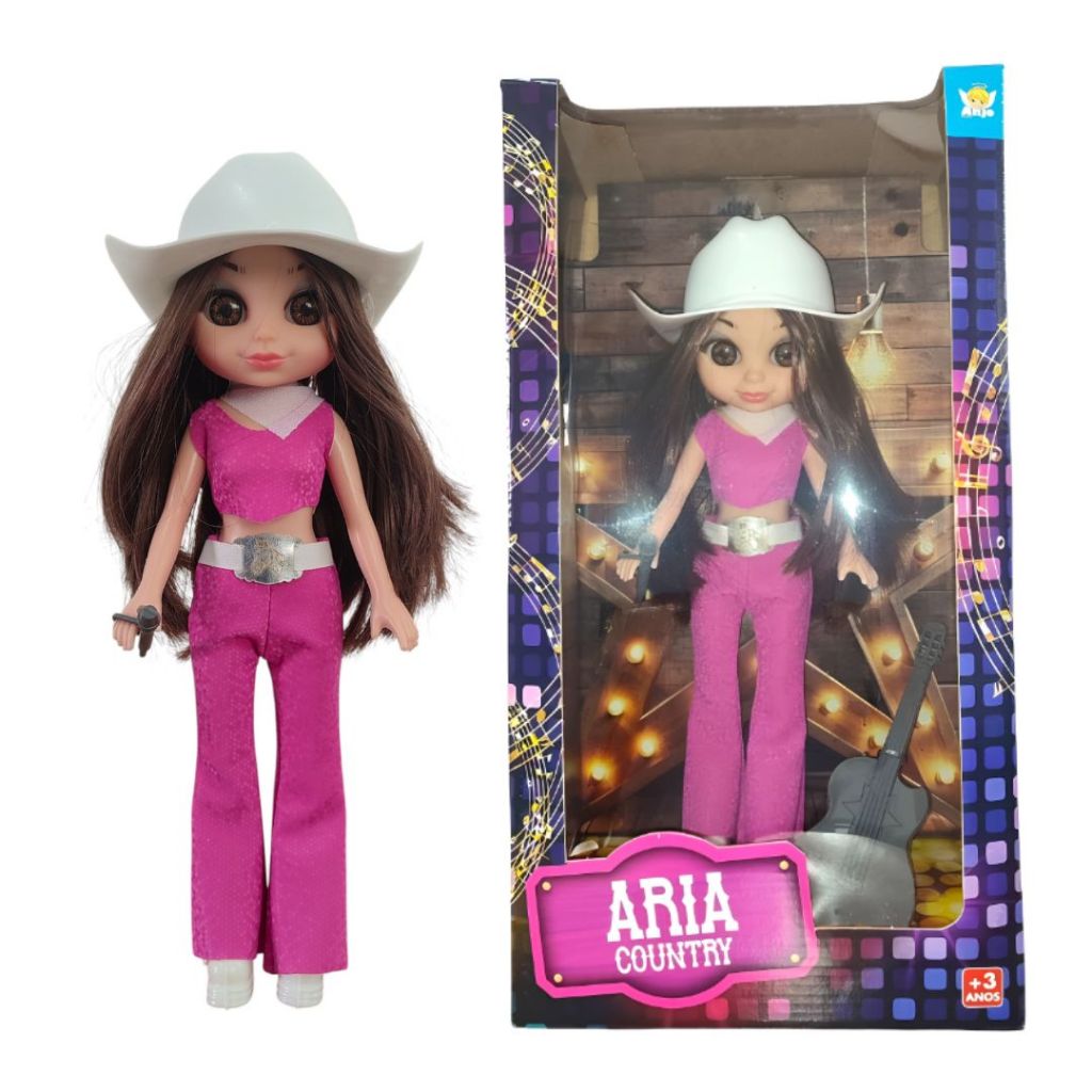 Brinquedo Boneca Cantora Aria Country Sertanejo Viola Menina Infantil ...