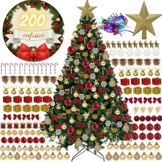 Kit Árvore Natal Completo Enfeites Decoração Decorada Cheia Todos Tamanhos Kit Luxo