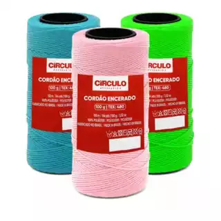 Cordão encerado da círculo - 100g - 150m - várias cores.