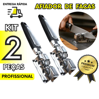 Kit 2 Amolador Afiador Profissional Cozinha Churrasco Inox Ferramenta Essencial para Facas em Oferta na Shopee