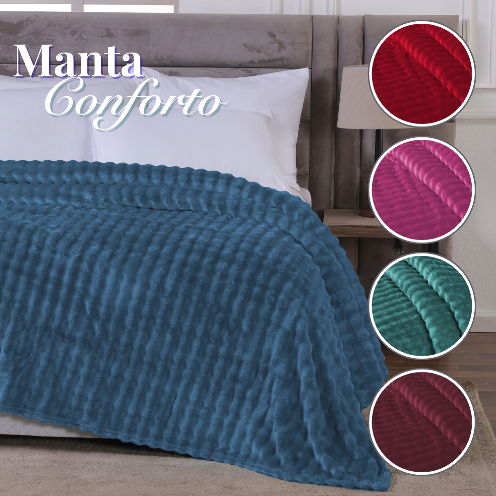 Manta Queen Extra Macia 2,40X2,60 Microfibra Várias Cores Conforto ...