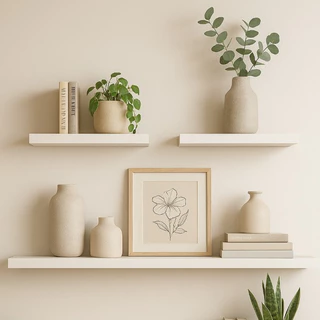 Kit 06 Prateleiras 60/25 cm + Kit Instalação Nichos MDF Suporte Decorativo em Oferta na Shopee