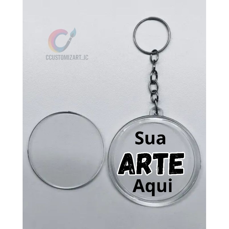 Chaveiro Personalizado Acrílico Redondo – Sua Arte Aqui | Shopee Brasil