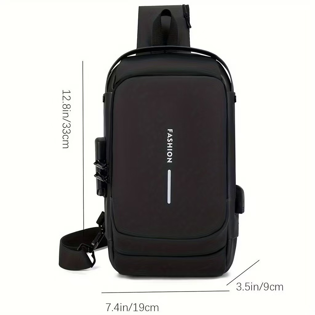 Bolsa Masculina Pochete Transversal Couro Ombro Impermeável Tecido Liso
