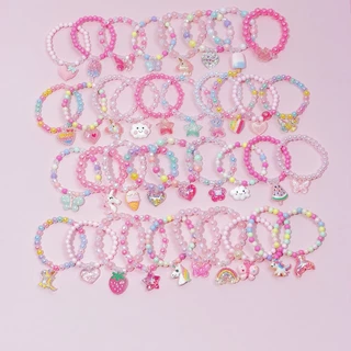 24 Pulseiras(6 conjuntos) Para Criança Infantil Frutas Doces Coloridos